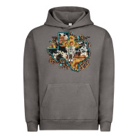 Pigment Tornado bull skull leopard cowhide sunflower texas map Urban Hoodie - Artiststas