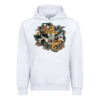 White bull skull leopard cowhide sunflower texas map Urban Hoodie - Artiststas