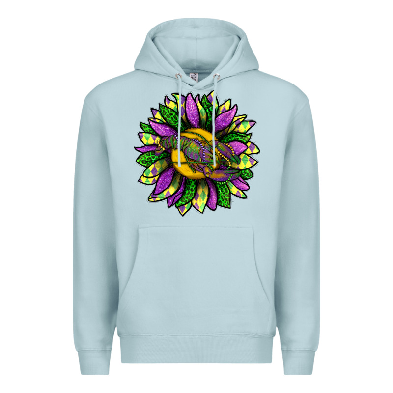 Mardi Gras Sunflower With Crawfish Premium Hoodie by BundleAndBundleShop | Teevron