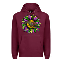 Burgundy Mardi Gras Sunflower With Crawfish Premium Hoodie - BundleAndBundleShop
