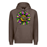 Coffee Mardi Gras Sunflower With Crawfish Premium Hoodie - BundleAndBundleShop