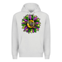 Dove Grey Mardi Gras Sunflower With Crawfish Premium Hoodie - BundleAndBundleShop