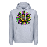 Heather Grey Mardi Gras Sunflower With Crawfish Premium Hoodie - BundleAndBundleShop