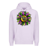 Lilac Mardi Gras Sunflower With Crawfish Premium Hoodie - BundleAndBundleShop