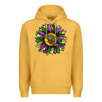 Mustard Mardi Gras Sunflower With Crawfish Premium Hoodie - BundleAndBundleShop