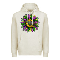Oatmeal Heather Mardi Gras Sunflower With Crawfish Premium Hoodie - BundleAndBundleShop