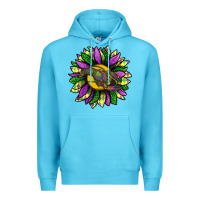 Ocean Blue Mardi Gras Sunflower With Crawfish Premium Hoodie - BundleAndBundleShop