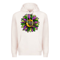 Pale Pink Mardi Gras Sunflower With Crawfish Premium Hoodie - BundleAndBundleShop