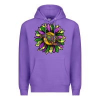 Purple Mardi Gras Sunflower With Crawfish Premium Hoodie - BundleAndBundleShop