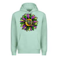 Seafoam Mardi Gras Sunflower With Crawfish Premium Hoodie - BundleAndBundleShop