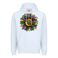 White Mardi Gras Sunflower With Crawfish Premium Hoodie - BundleAndBundleShop