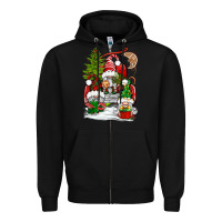 Black christmas gnome truck Zipper Hoodie - BundleAndBundleShop