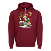 Christmas Gnome Truck Zipper Hoodie | Teevron
