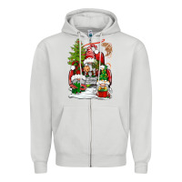 Dove Grey christmas gnome truck Zipper Hoodie - BundleAndBundleShop