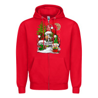 Red christmas gnome truck Zipper Hoodie - BundleAndBundleShop