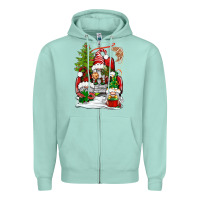 Seafoam christmas gnome truck Zipper Hoodie - BundleAndBundleShop