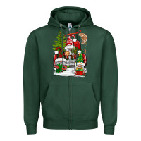 Sports Green christmas gnome truck Zipper Hoodie - BundleAndBundleShop