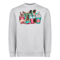 Heather Grey pig coffee cups Heavyweight Sweatshirt - OliviaCreatesArt