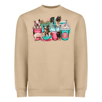 Mushroom pig coffee cups Heavyweight Sweatshirt - OliviaCreatesArt