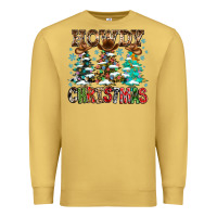 Antique Gold Howdy Christmas Premium Sweatshirt - CowhideDigitalArt