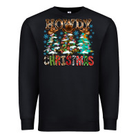 Black Howdy Christmas Premium Sweatshirt - CowhideDigitalArt