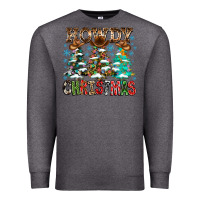 Charcoal Heather Howdy Christmas Premium Sweatshirt - CowhideDigitalArt