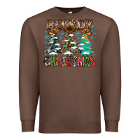 Chestnut Howdy Christmas Premium Sweatshirt - CowhideDigitalArt