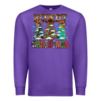 Purple Howdy Christmas Premium Sweatshirt - CowhideDigitalArt