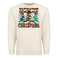 Sandshell Howdy Christmas Premium Sweatshirt - CowhideDigitalArt