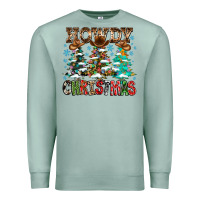 Seafoam Howdy Christmas Premium Sweatshirt - CowhideDigitalArt