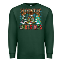 Sports Green Howdy Christmas Premium Sweatshirt - CowhideDigitalArt