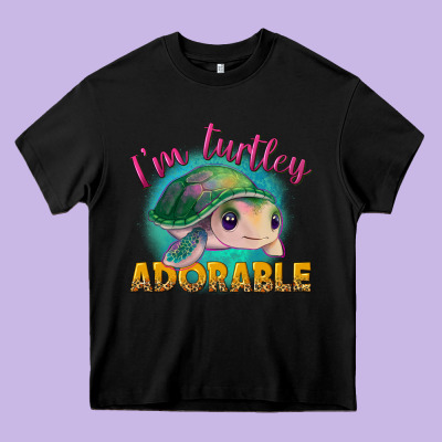 Im Turtley Adorable Heavy Core Tee Designed By Nancycooperartshop