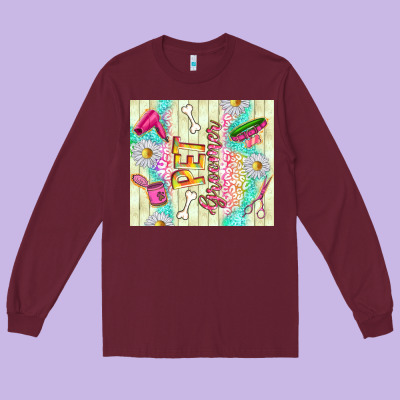Pet Groomer Long Sleeve Tee Designed By Tumblerdesignbyshophia