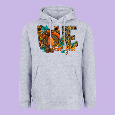 Love Fall Y'all Heavyweight Hoodie Designed By Cowhidedigitalart