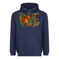 Navy Love Fall Y'all Heavyweight Hoodie - CowhideDigitalArt