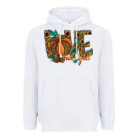 White Love Fall Y'all Heavyweight Hoodie - CowhideDigitalArt