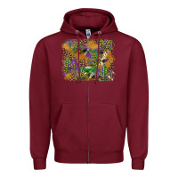 Burgundy mardi gras plaid purple glitter cowhide  leopard Zipper Hoodie - FaDigitalArtStudio