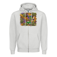Dove Grey mardi gras plaid purple glitter cowhide  leopard Zipper Hoodie - FaDigitalArtStudio