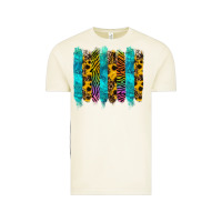 Vintage Arctic turquoise leopard sunflowers colorful Vintage Tee - RanaPortraitStore