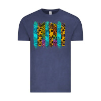 Vintage Denim turquoise leopard sunflowers colorful Vintage Tee - RanaPortraitStore
