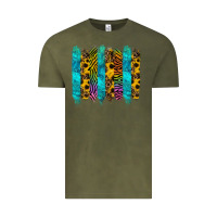 Vintage Olive turquoise leopard sunflowers colorful Vintage Tee - RanaPortraitStore