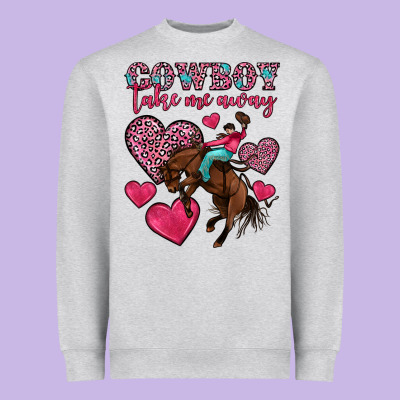 Cowboy Take Me Away Heavyweight Sweatshirt Designed By Oliviacreatesart