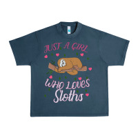 Midnight Navy Just A Girl Who Lowes Sloths Urban Heavy Tee - Bettercallsaul