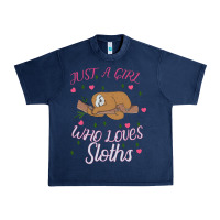 Navy Just A Girl Who Lowes Sloths Urban Heavy Tee - Bettercallsaul