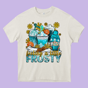 Feeling A Little Frosty Coffee Cups Heavy Core Tee Designed By Nancycooperartshop