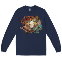 Navy Cowboy wild and free western Long Sleeve Tee - HowdyJamesFarm