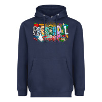 Navy Precschool Teacher Heavyweight Hoodie - CowhideDigitalArt