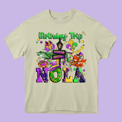 Birthday Trip Nola Heavy Core Tee Designed By Jahusdesignshop