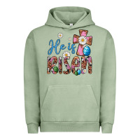 Pigment Oil Green he is risen cross Urban Hoodie - Artiststas