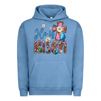 Pigment Pebble Blue he is risen cross Urban Hoodie - Artiststas